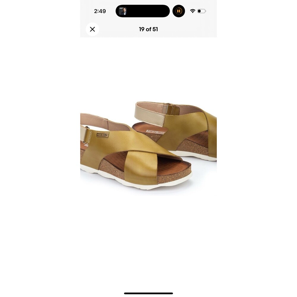 Pikolinos Mahon Wedge Sandals Women's Leather Crisscross Open Toe Sandals 38 7
